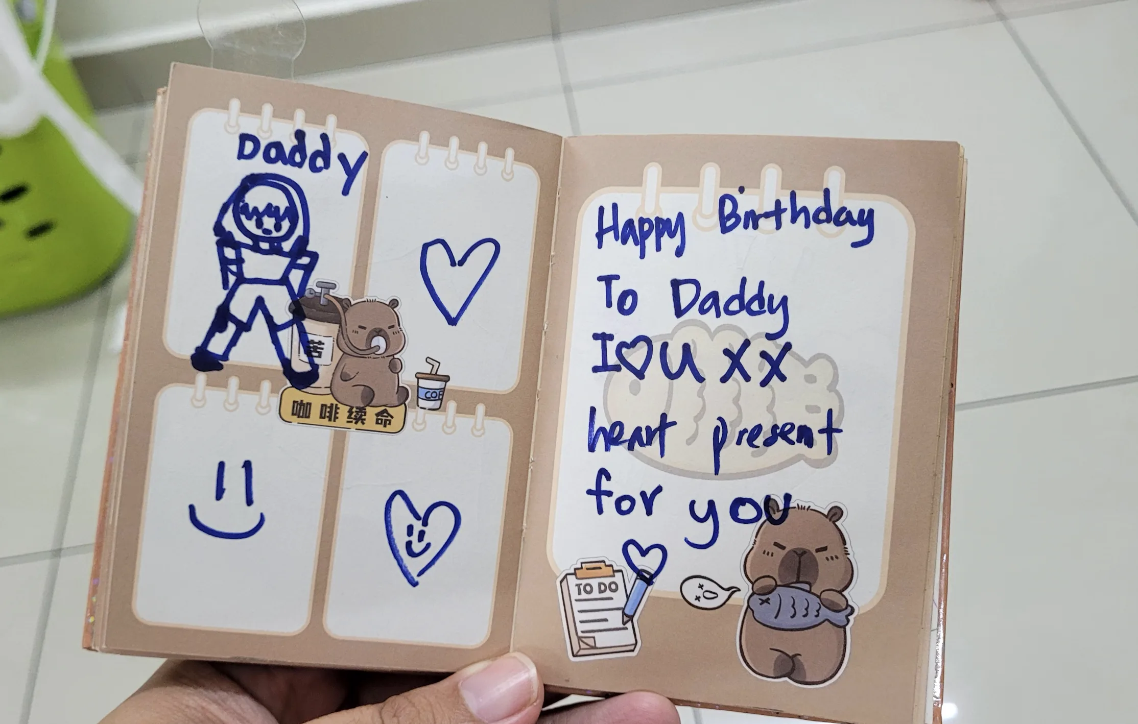 Hand-drawn birthday card from my daughter