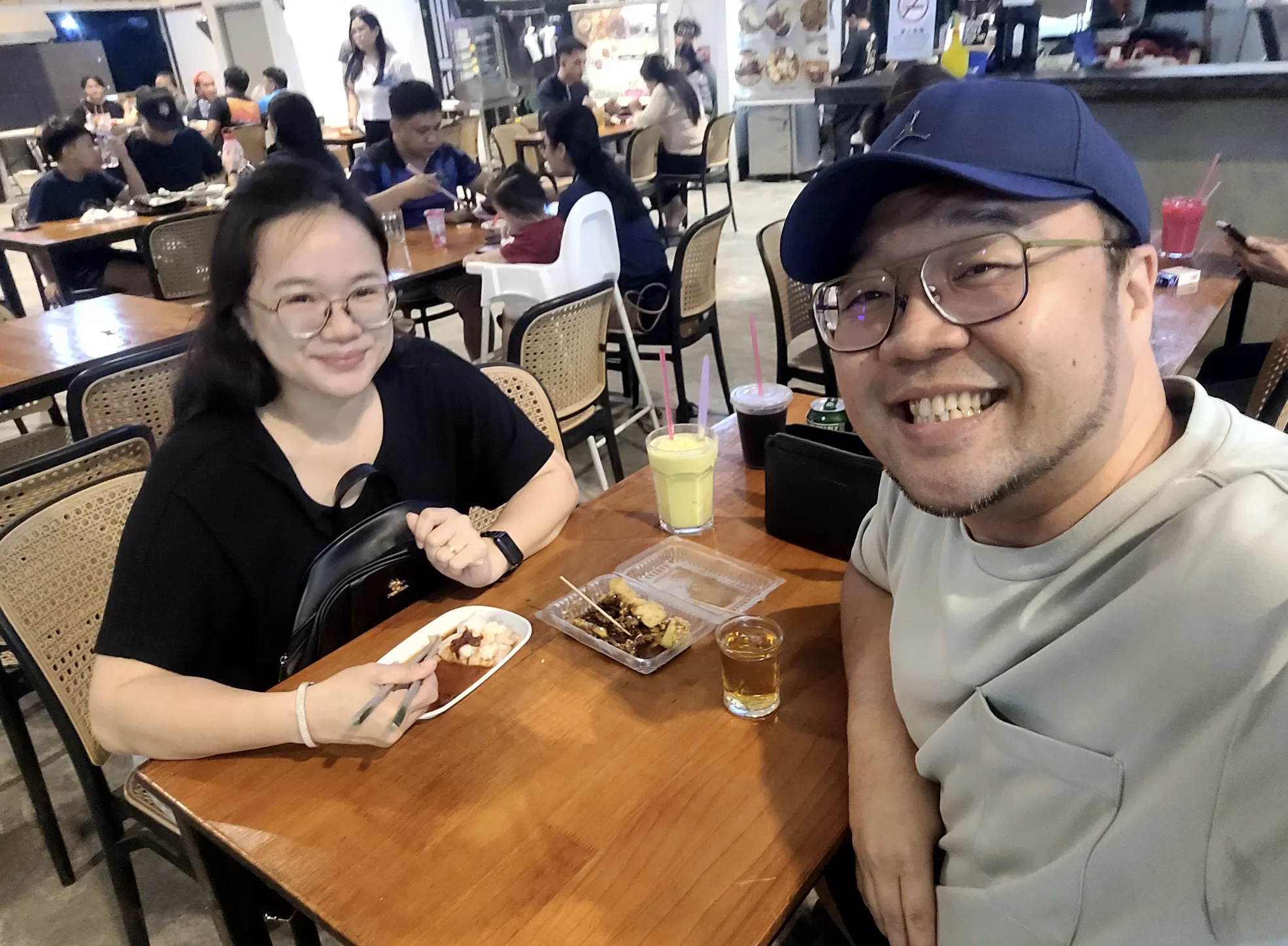 Selfie with wife at the table