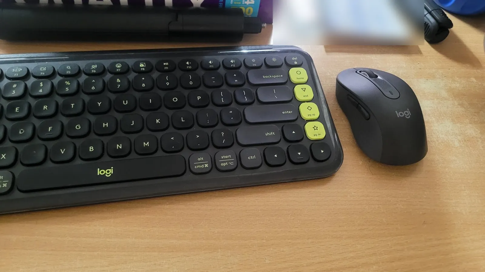 A keyboard and mouse on a desk